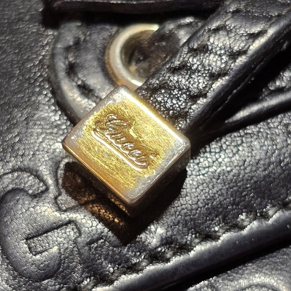 Authentic Gucci Black Leather Micrologo Bi-Fold Wallet Bow Snap Cash Vintage - Picture 2 of 12